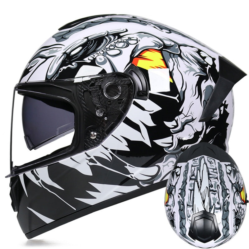 Cool Sport-Style Street Motorcycle Full-Face Helmet with Dual Visors-I160
