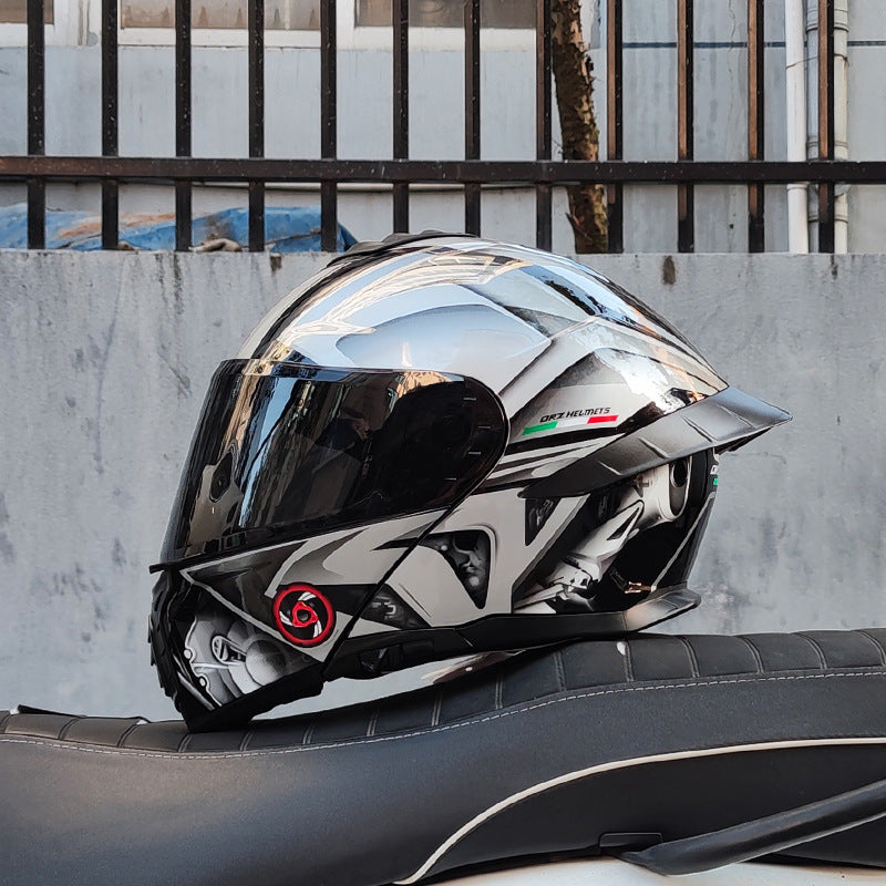 DOT Motorcycle Flip-Up Helmet with Double Mirrors-I180