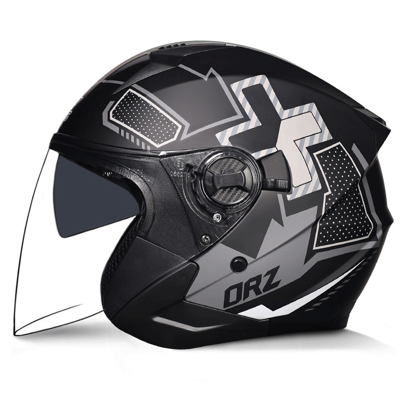 DOT certified dual-lens retro open-face motorcycle helmet-I55
