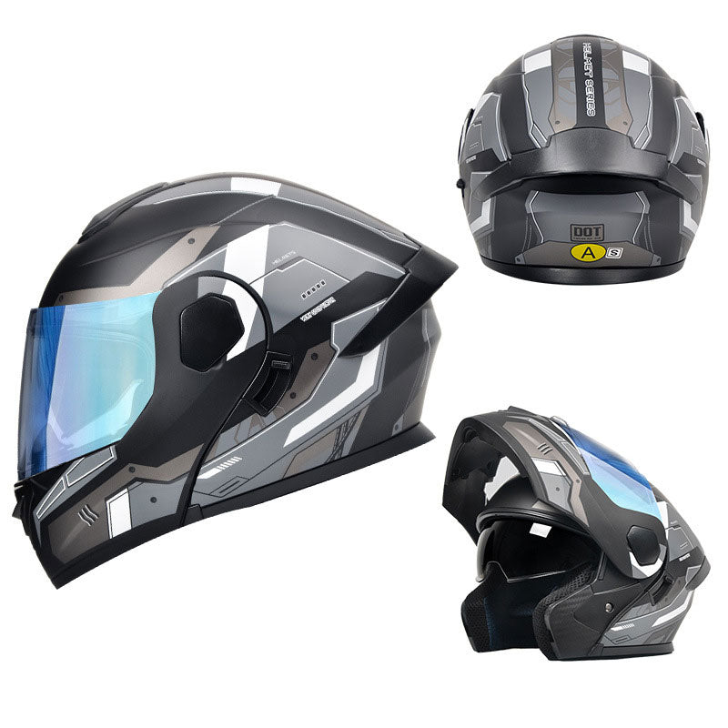 Dual-lens flip-up motorcycle helmet-I95