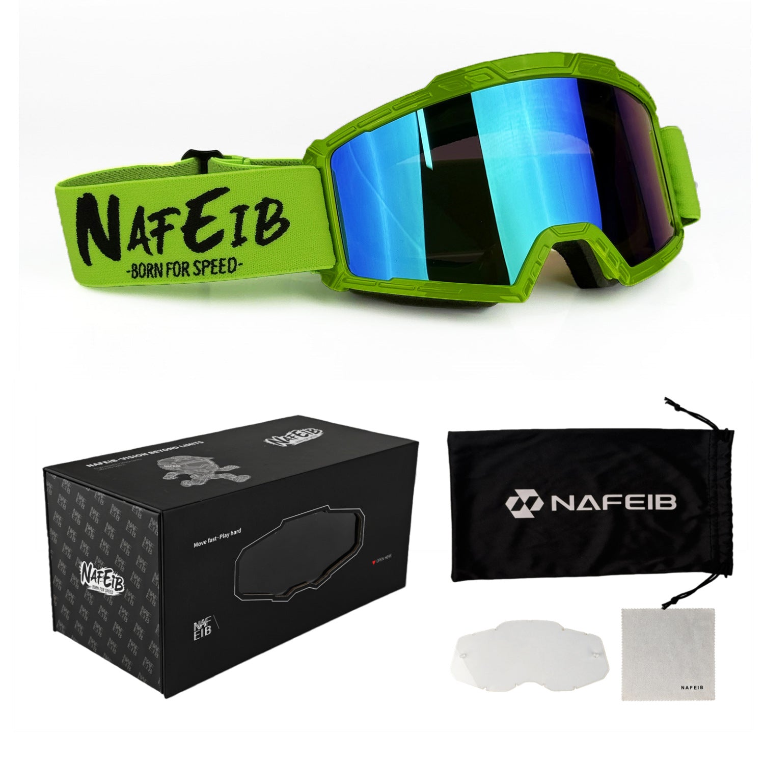 Motorcycle Off-Road Outdoor Protective Glasses Magnetic Case Set-H68