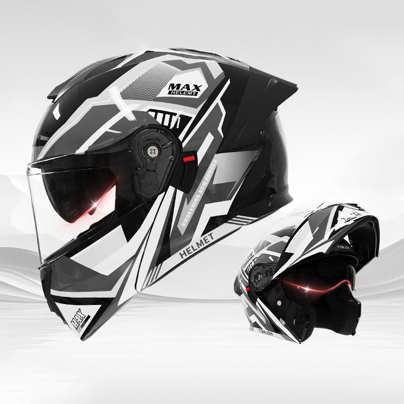 Mech-style modular motorcycle helmet-I118