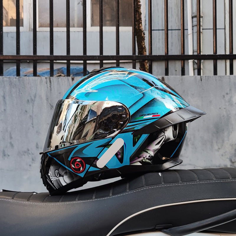 DOT Motorcycle Flip-Up Helmet with Double Mirrors-I180