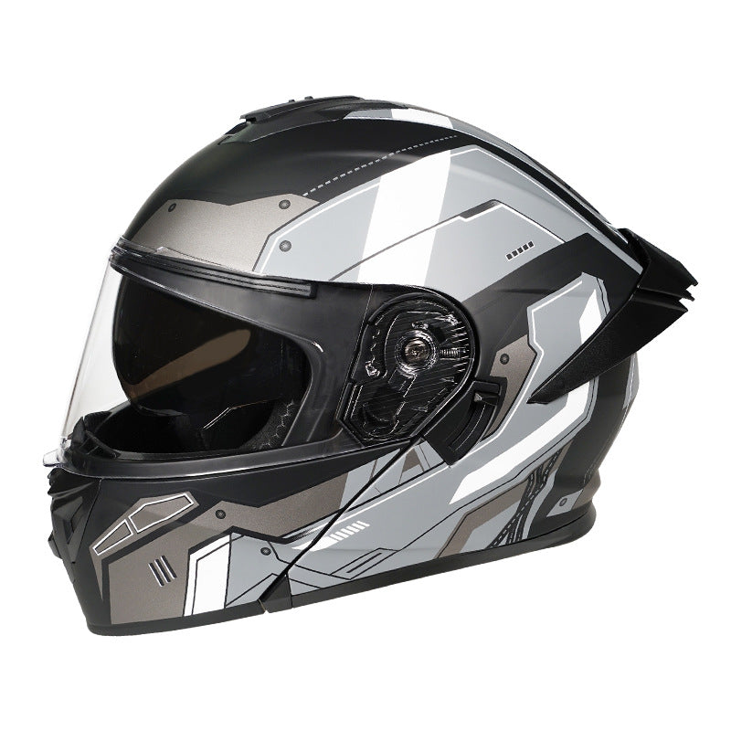 Dual-lens motorcycle flip helmet-I96