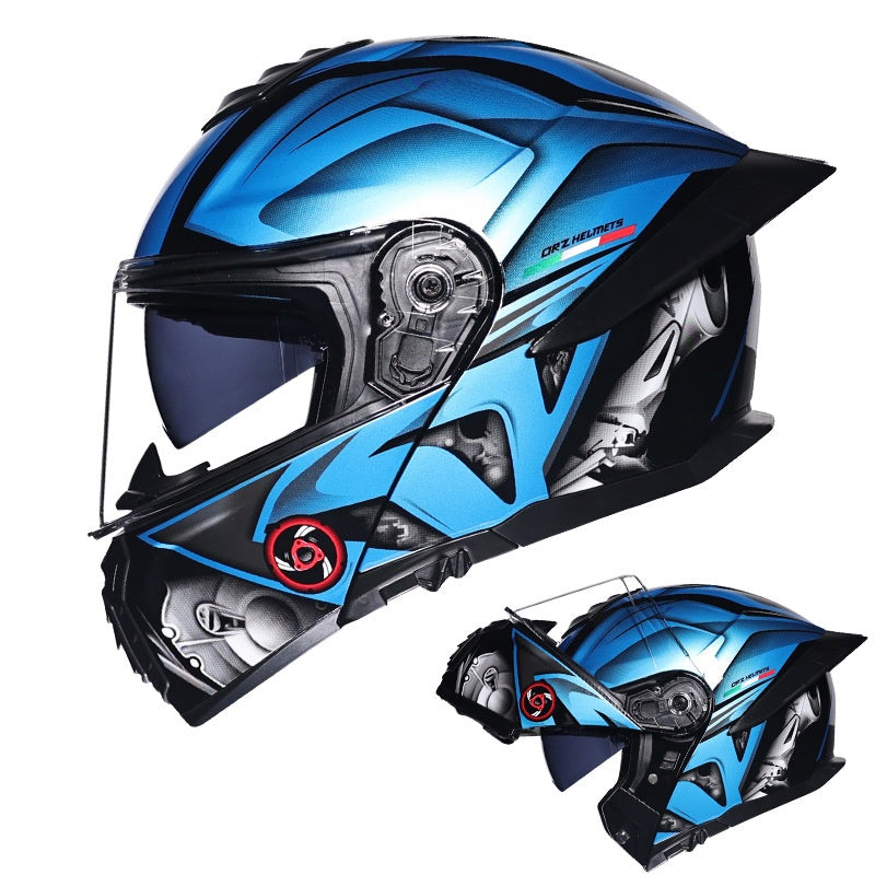 DOT Motorcycle Flip-Up Helmet with Double Mirrors-I180