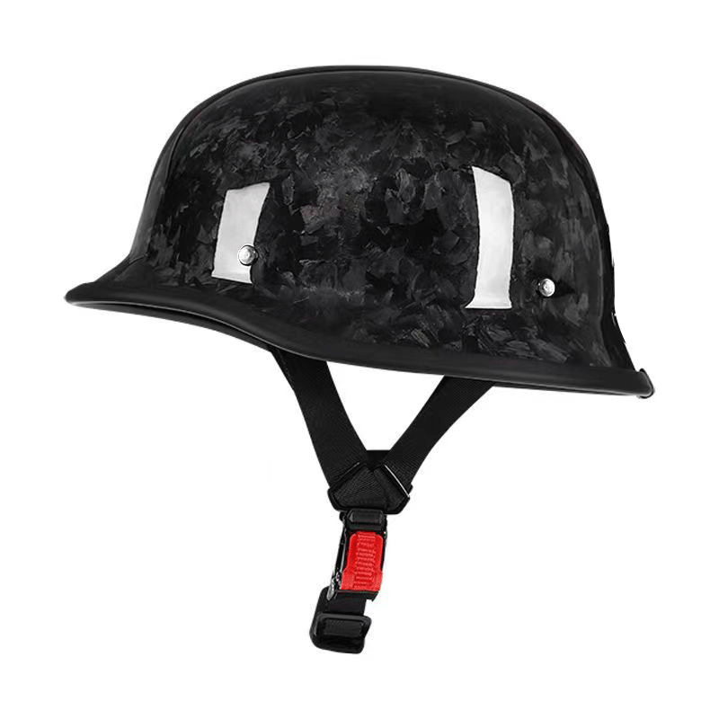 Carbon fiber retro motorcycle half helmet-I51