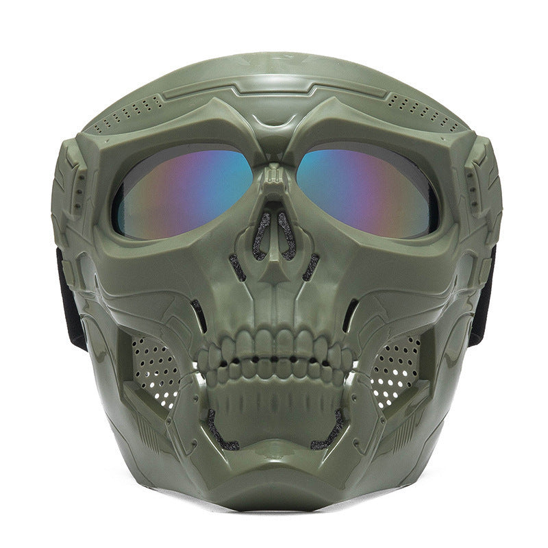 Skull-themed motorcycle riding mask for full face protection-H49