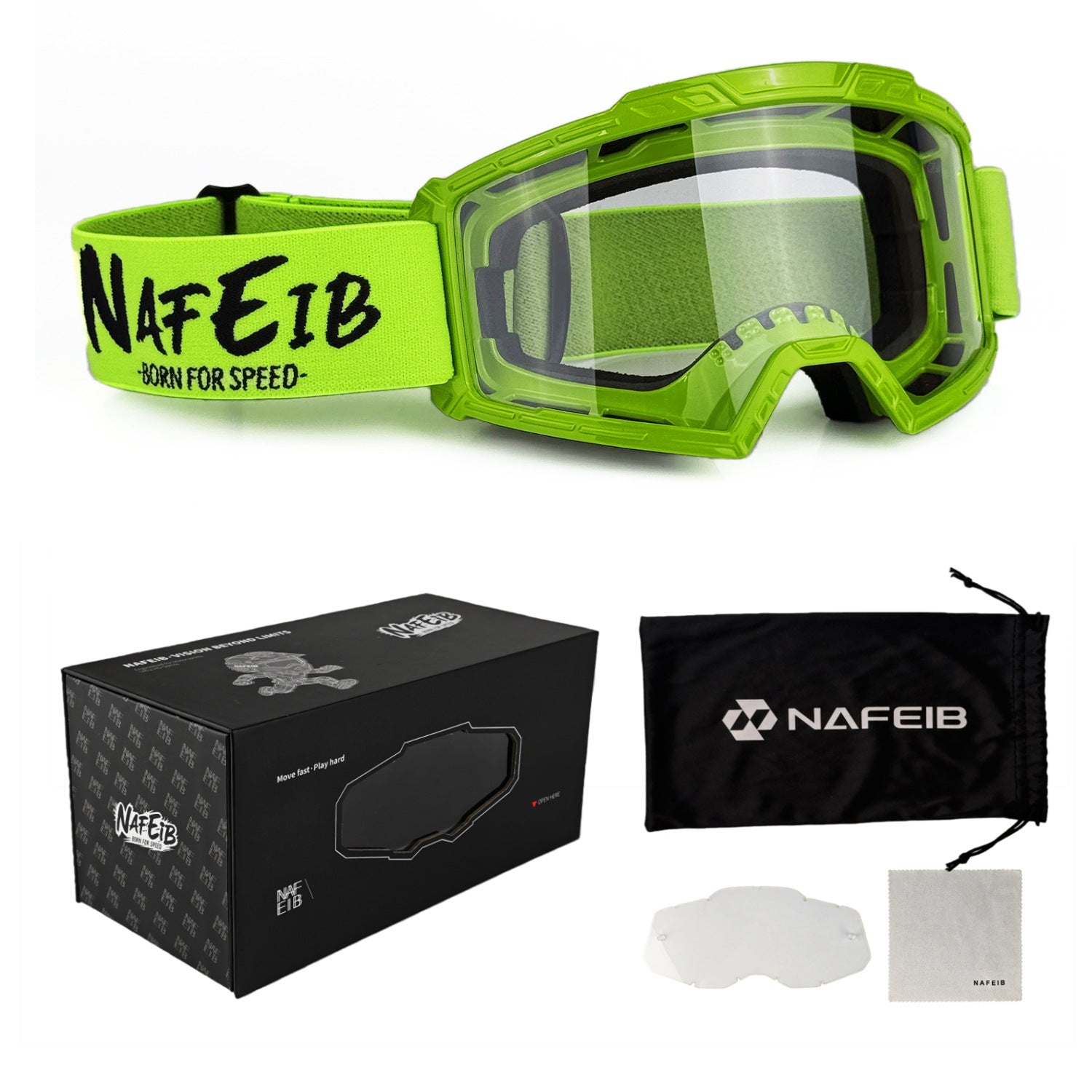 Motorcycle Off-Road Outdoor Protective Glasses Magnetic Case Set-H68