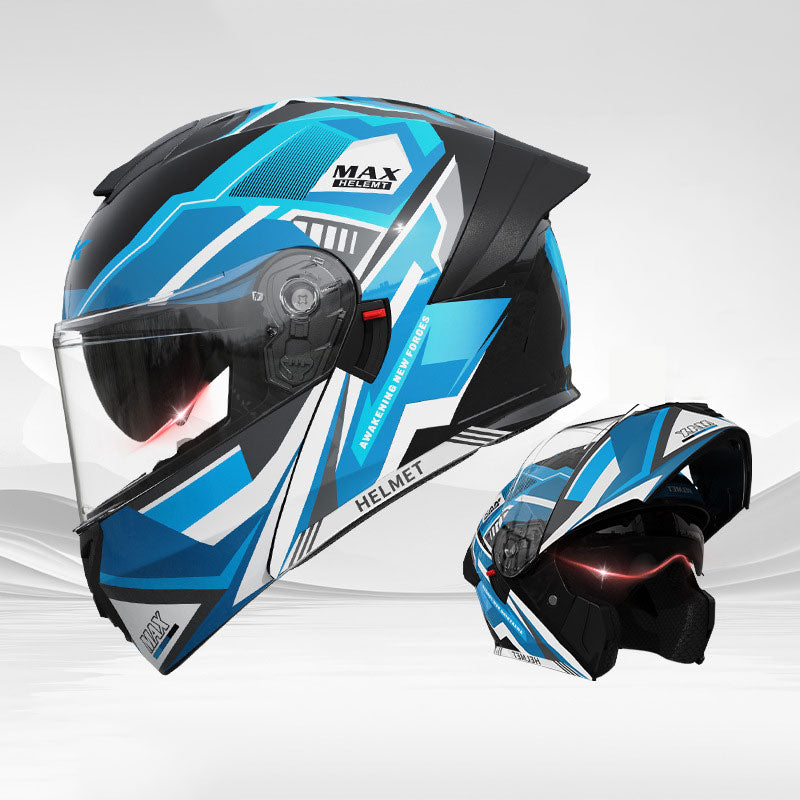 Mech-style modular motorcycle helmet-I118