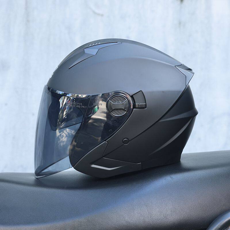 DOT certified dual-lens retro open-face motorcycle helmet-I55
