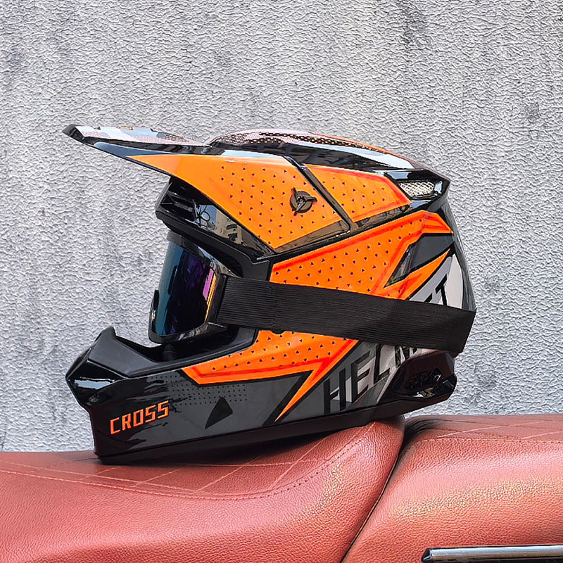 Racing Motocross Full-Face Helmet with Goggles-I171