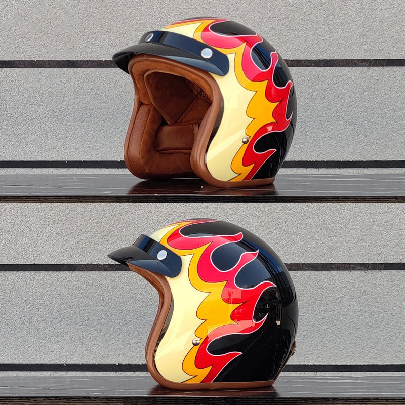 Retro rally motorcycle helmet-I24