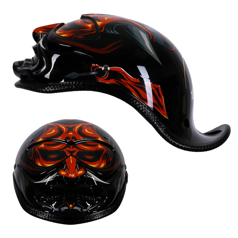 Classic ducktail motorcycle half-helmet Harley style — I41