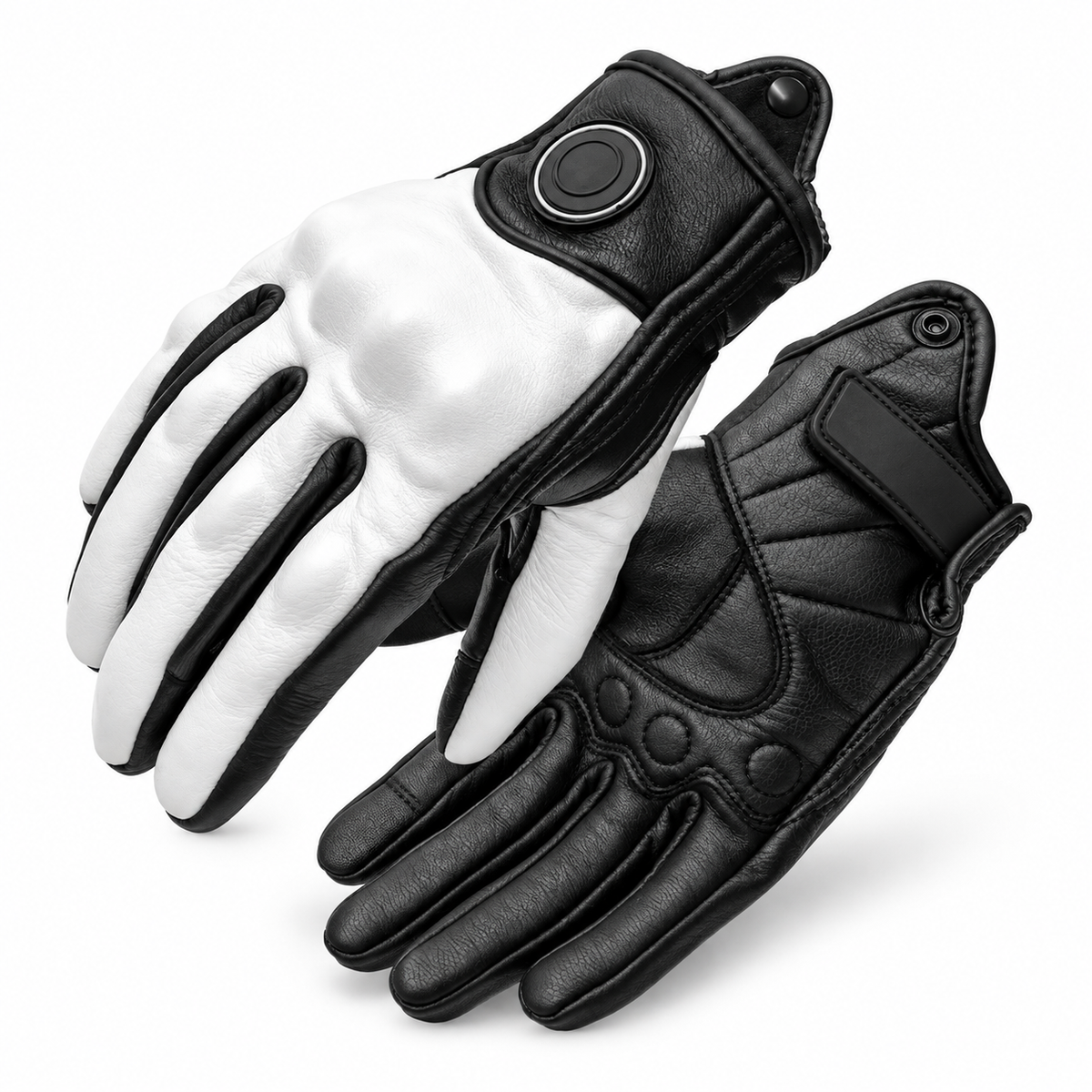 KTVMOTO Touchscreen Genuine Leather Motorcycle Riding Gloves - G105