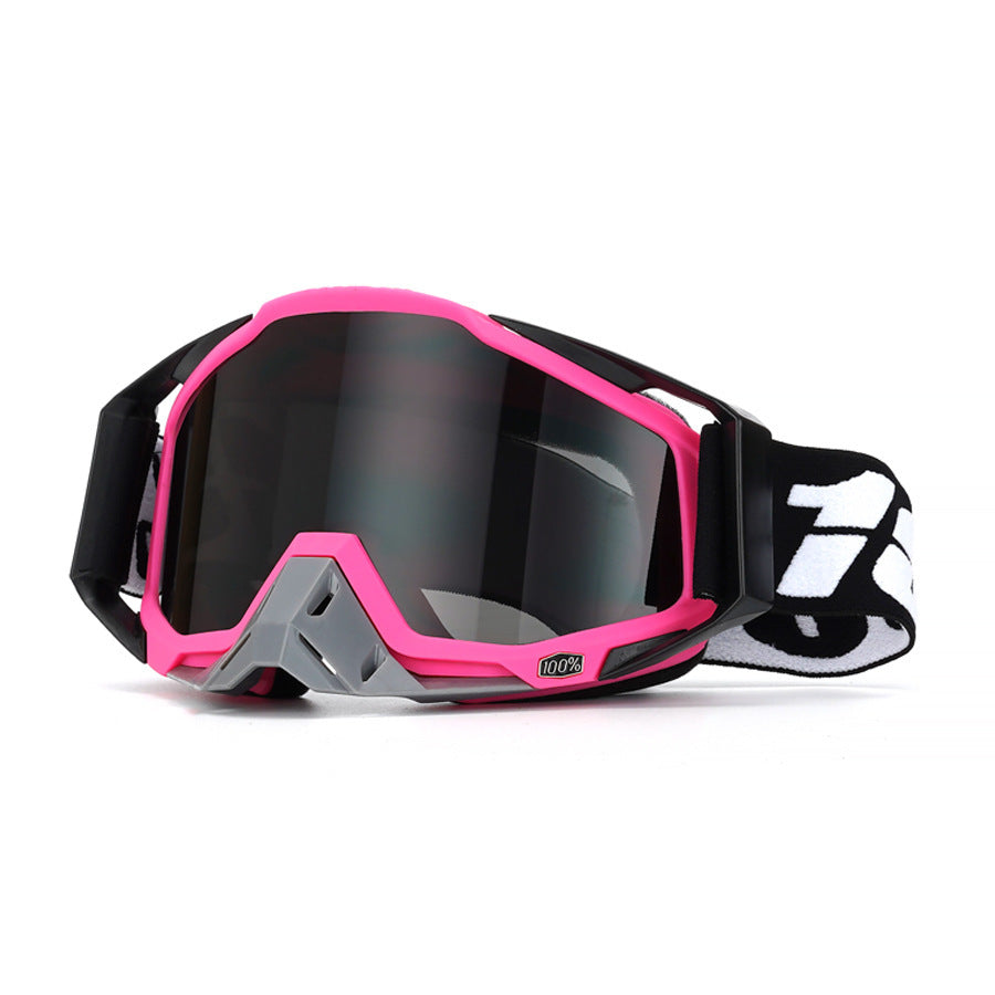 Sweet-and-cool pink downhill-style motorcycle goggles-H10