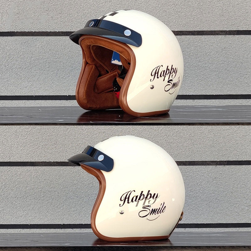Retro rally motorcycle helmet-I24