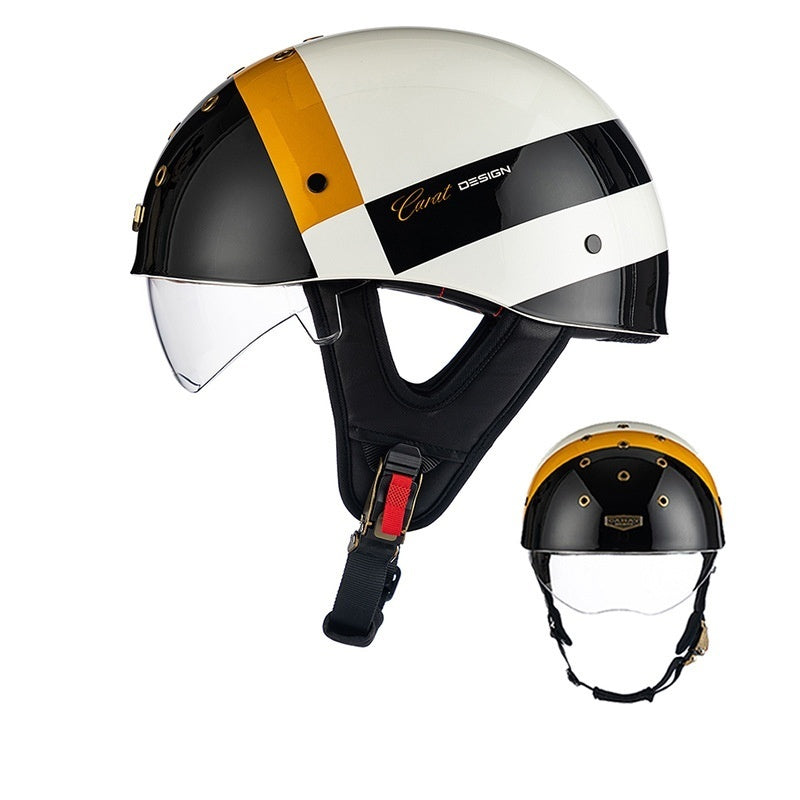 Retro half helmet with nine ventilation holes - I28