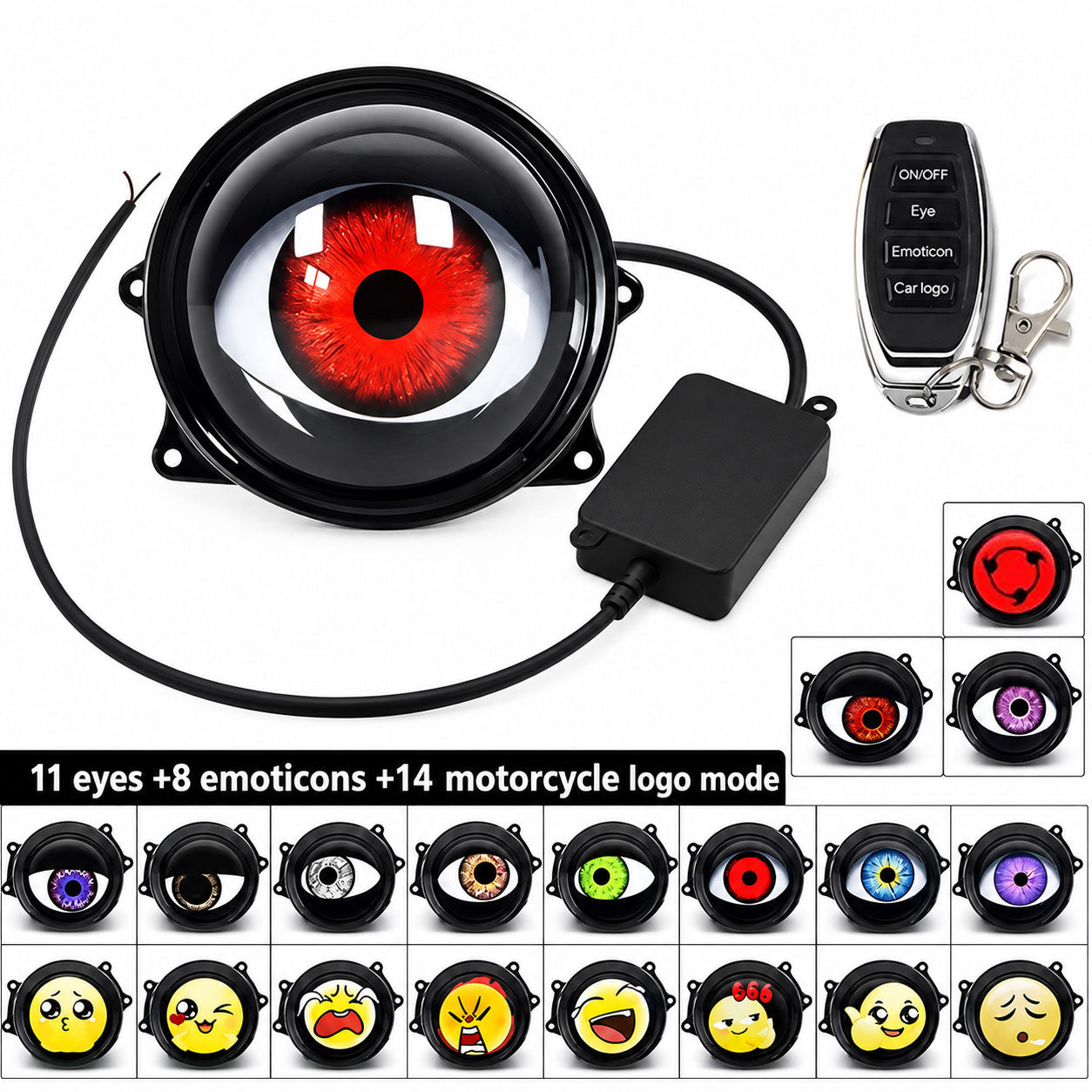 KTVMOTO Motorcycle dynamic big eyes devil eye light-D24