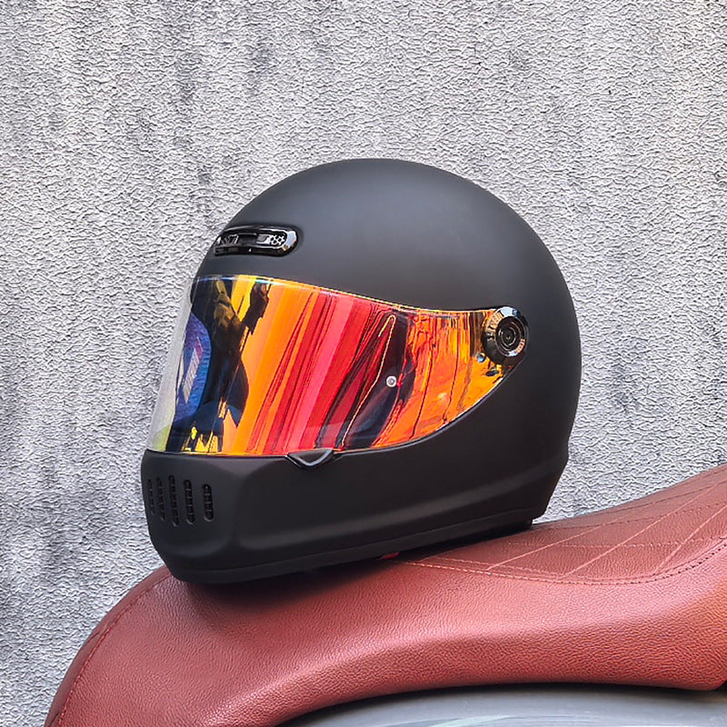 Retro full-face cruiser helmet-I237