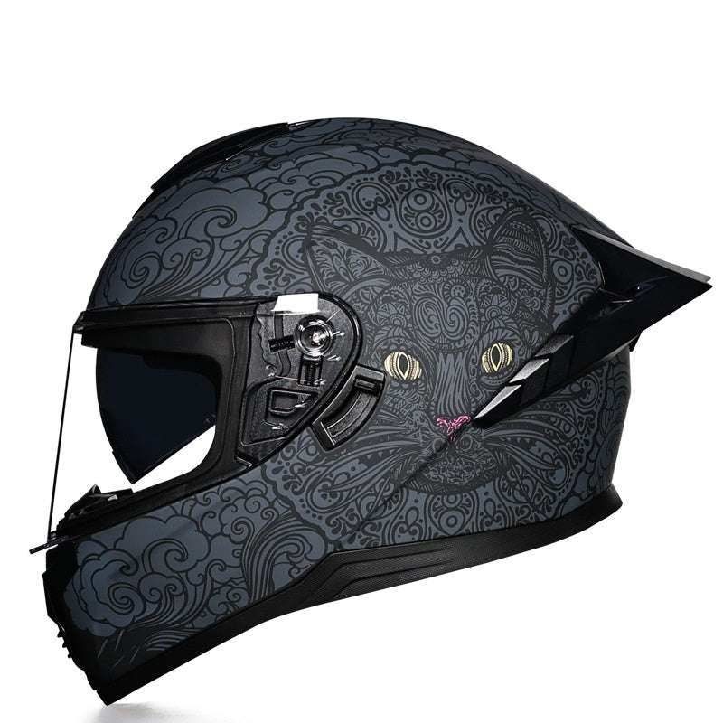 Dual-Visor Full-Face Motorcycle Commuter Helmet-I196