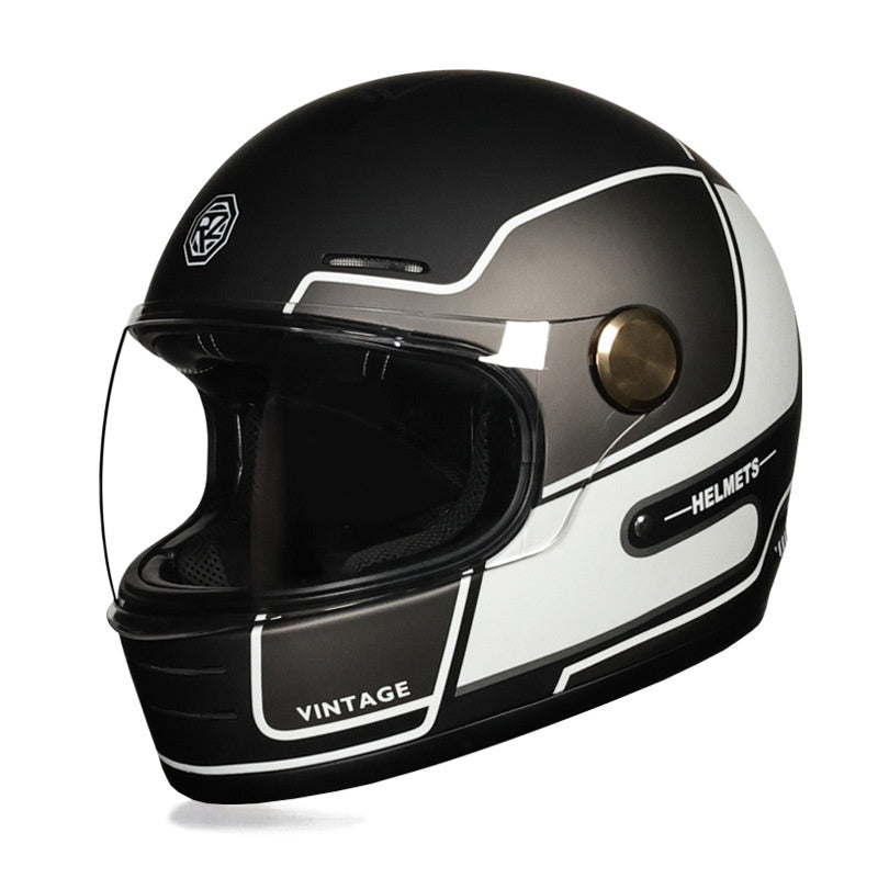 Retro-style full-face cruiser motorcycle helmet-I250