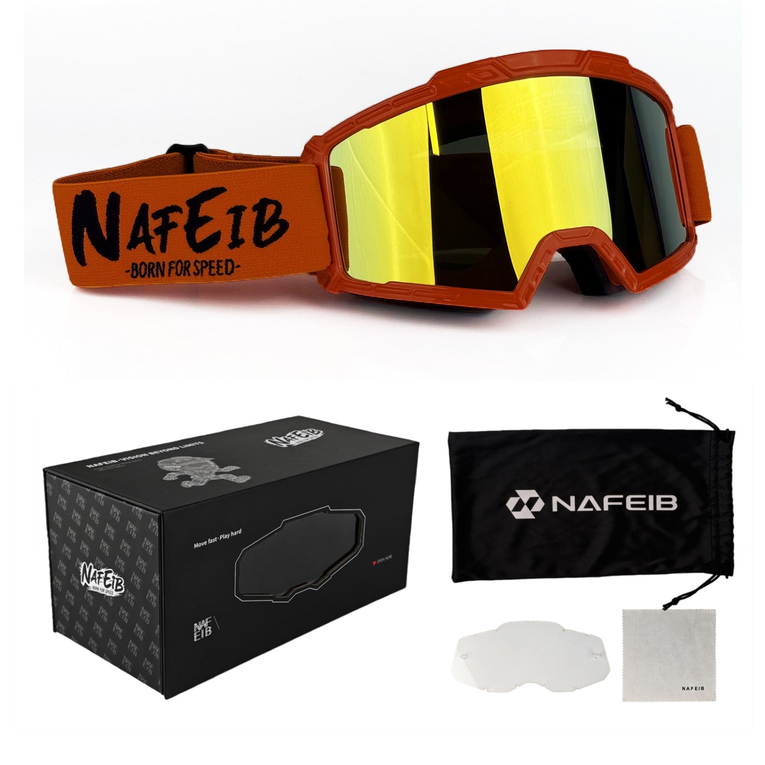 Motorcycle Off-Road Outdoor Protective Glasses Magnetic Case Set-H68