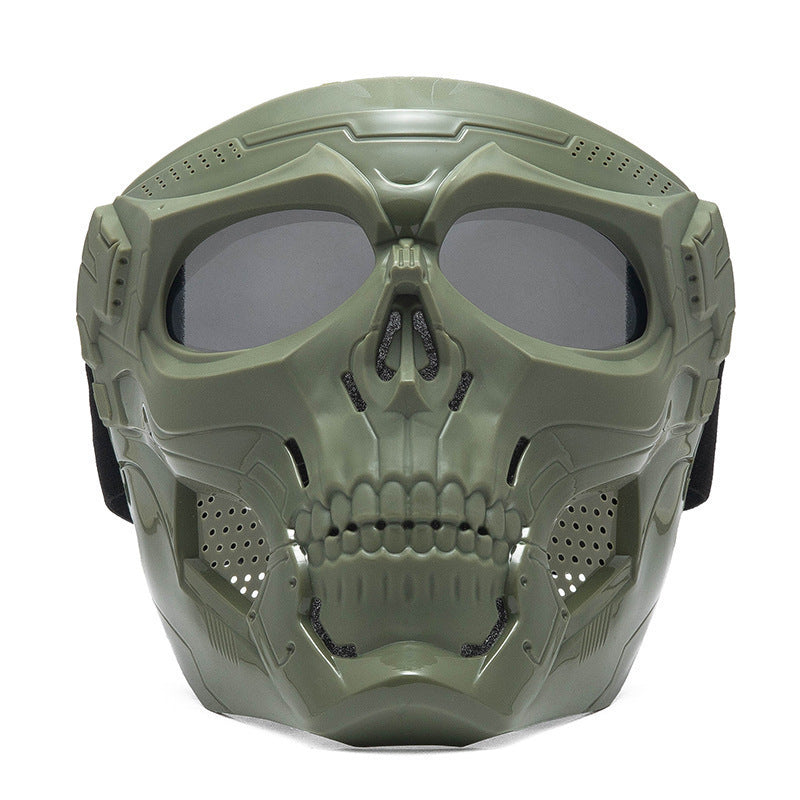 Skull-themed motorcycle riding mask for full face protection-H49