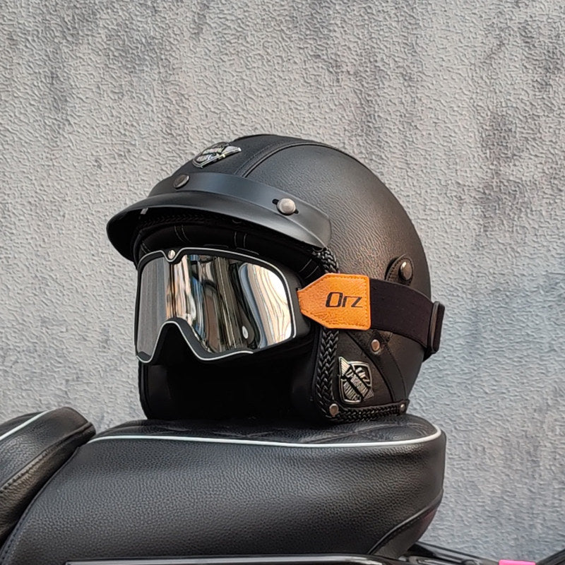 Retro lightweight open-face motorcycle helmet-I26