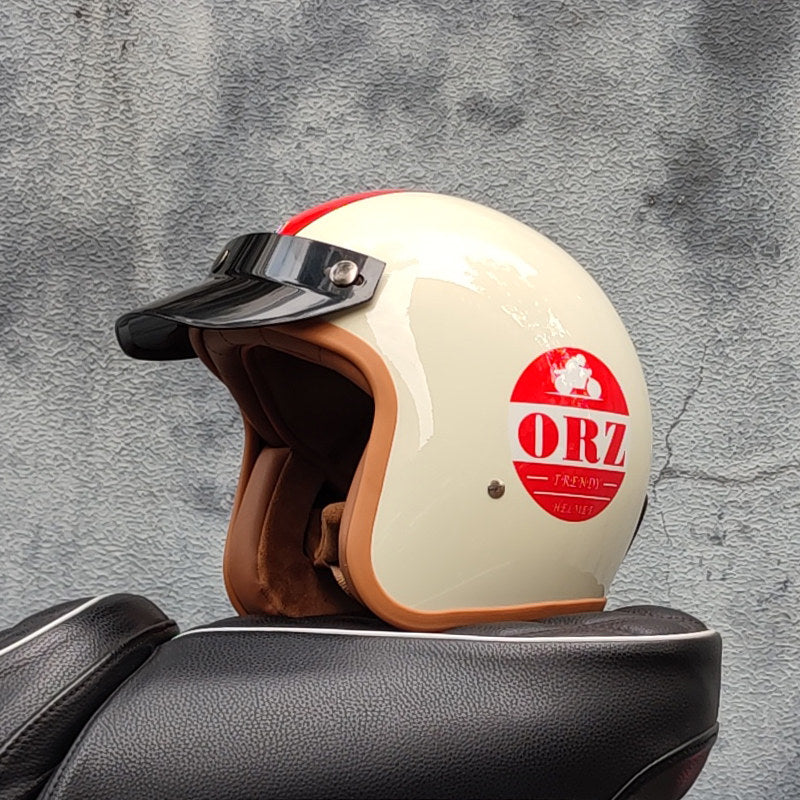 Retro motorcycle open helmet-I20