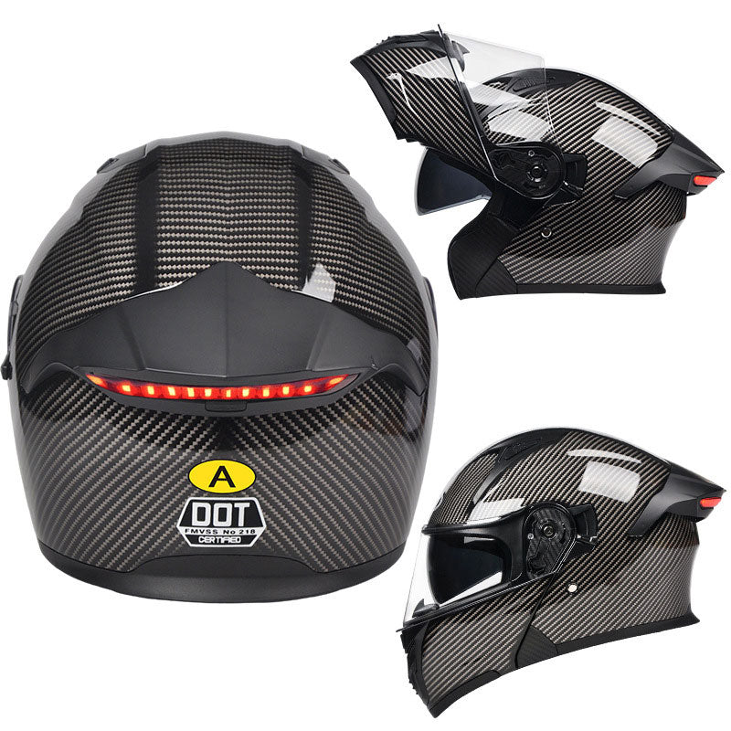Cyberpunk Neon-Patterned Modular Motorcycle Helmet-I85