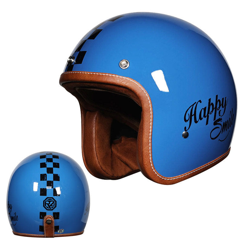 Retro rally motorcycle helmet-I24
