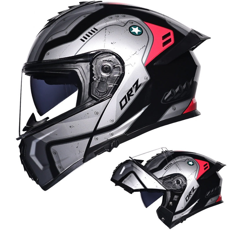 Flip-up helmet dual-lens motorcycle helmet-I175
