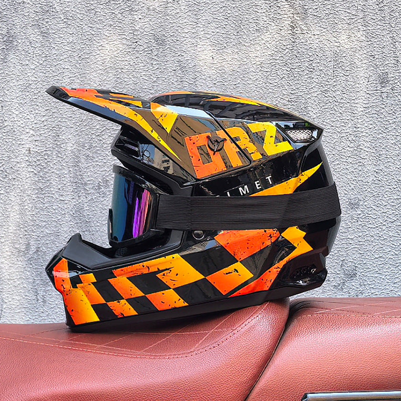 Racing Motocross Full-Face Helmet with Goggles-I171