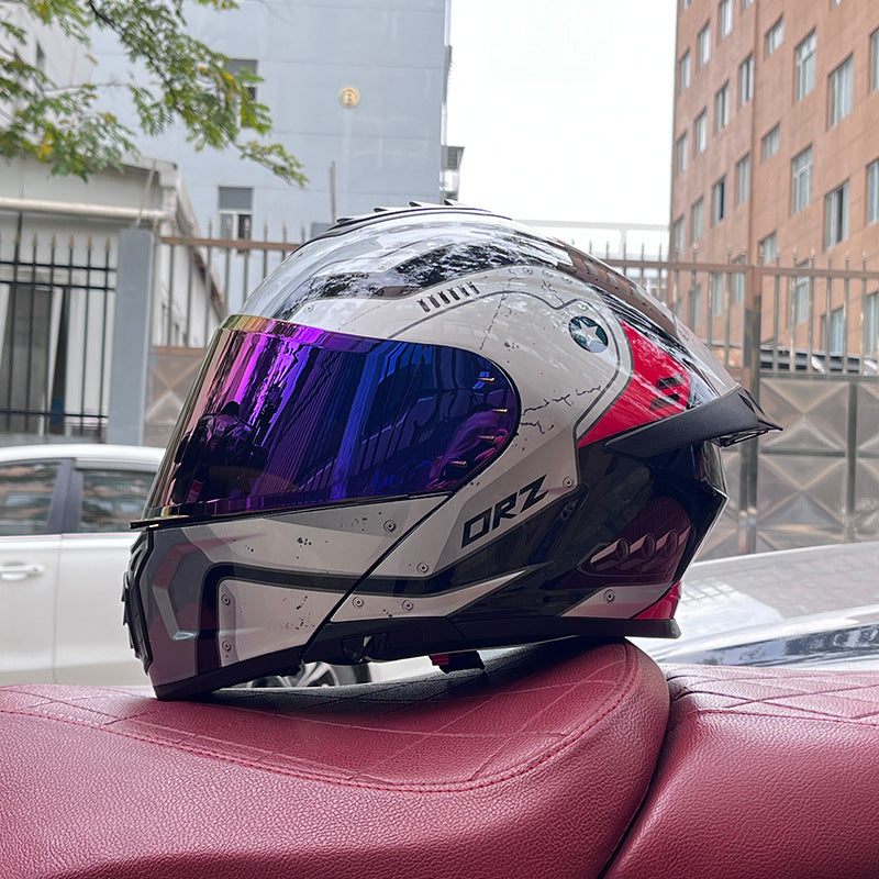Flip-up helmet dual-lens motorcycle helmet-I175