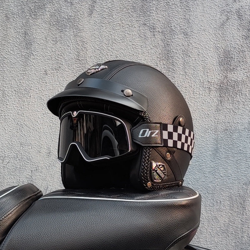 Retro lightweight open-face motorcycle helmet-I26