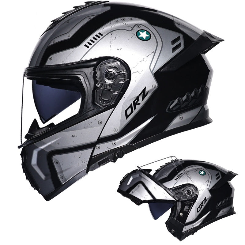 Flip-up helmet dual-lens motorcycle helmet-I175