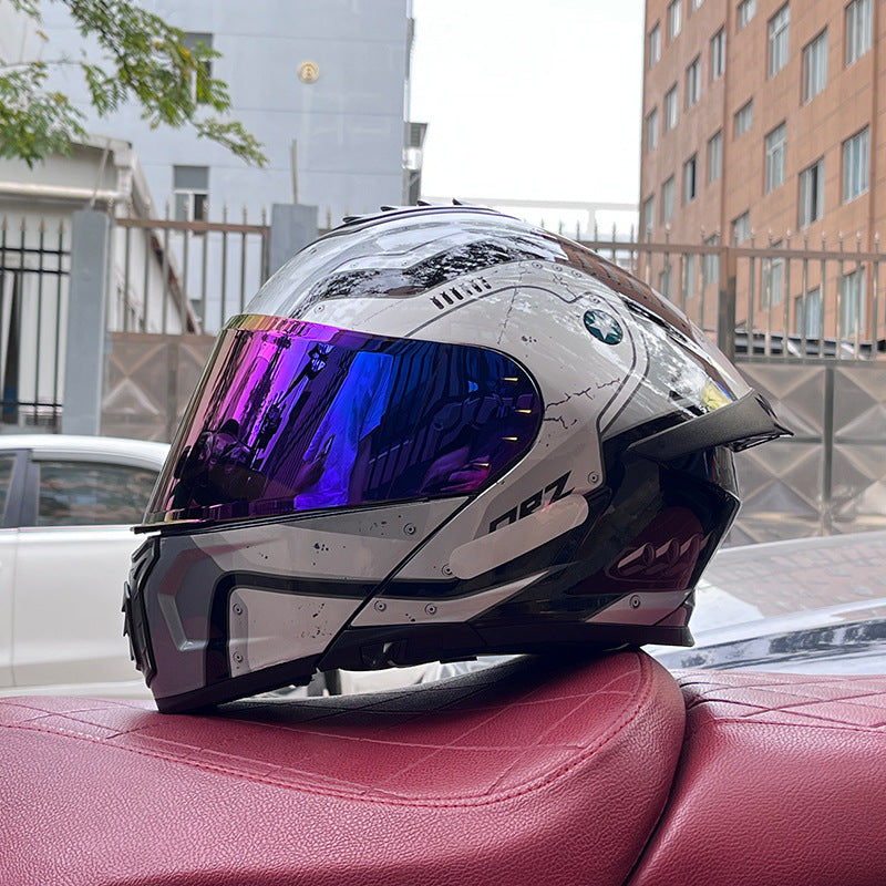 Flip-up helmet dual-lens motorcycle helmet-I175