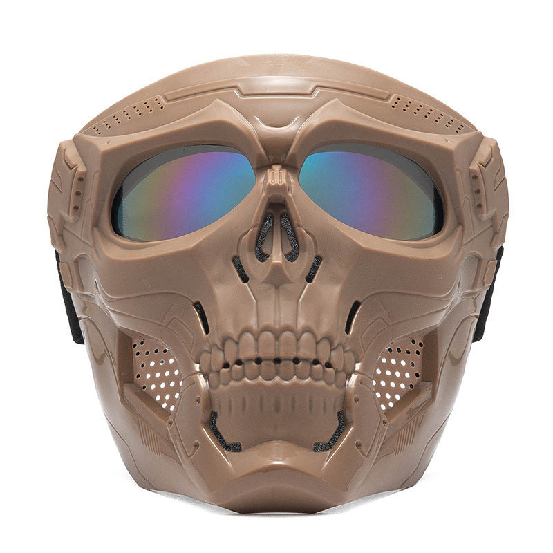 Skull-themed motorcycle riding mask for full face protection-H49