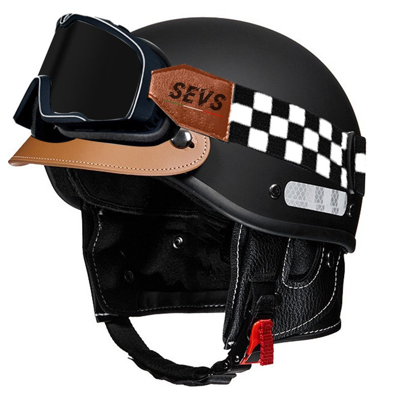 Retro-style motorcycle lightweight half helmet- I16