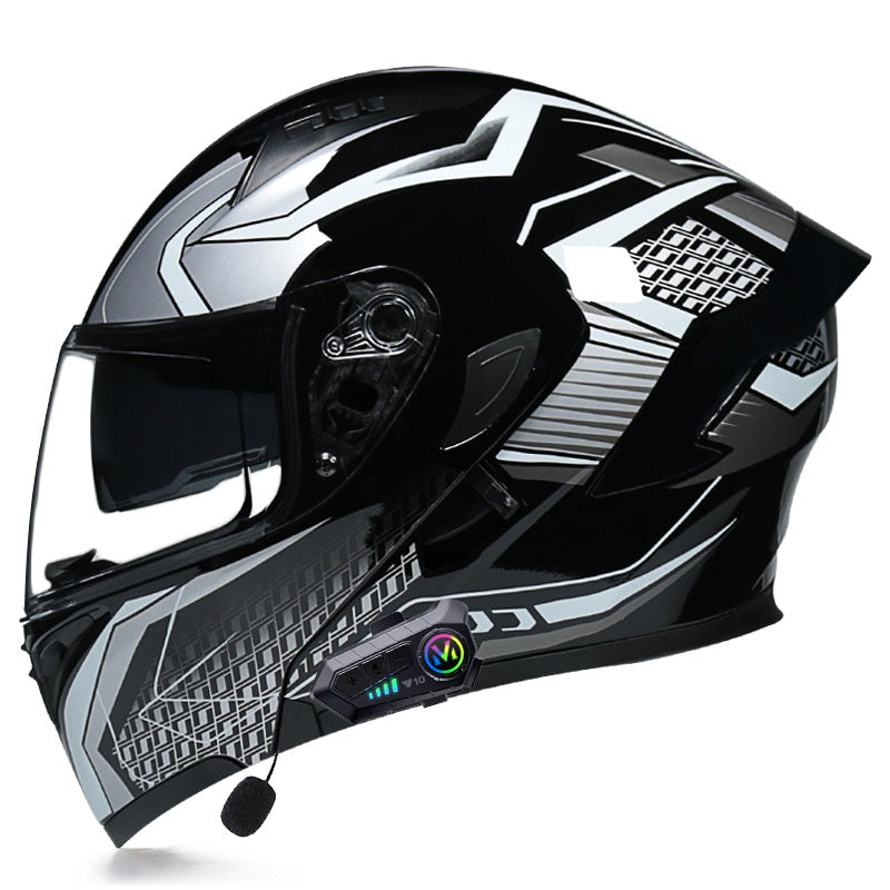 Motorcycle Helmet with Bluetooth and Transparent Visor-I162