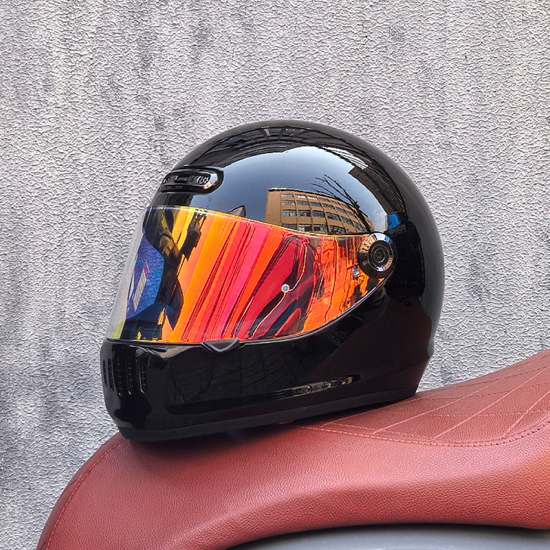 Retro full-face cruiser helmet-I237