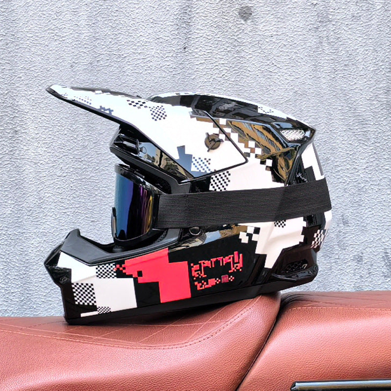 Motocross Goggles-Style Helmet with Graffiti Design-I172