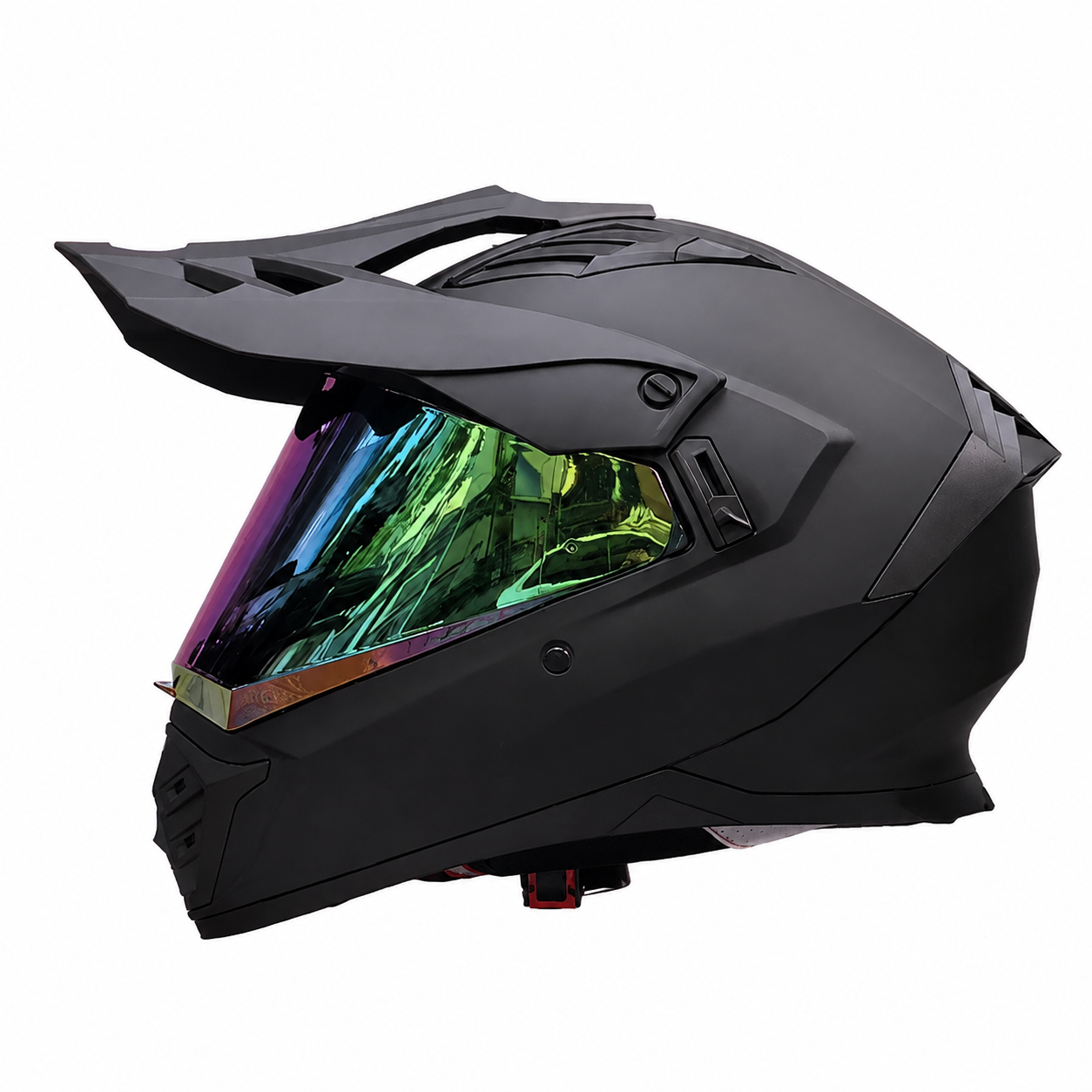 Classic Black Dual-Sport Motorcycle Helmet-I225