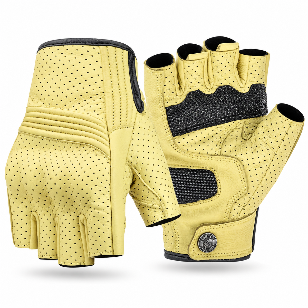 KTVMOTO Vintage Sheepskin Motorcycle Riding Gloves-G103