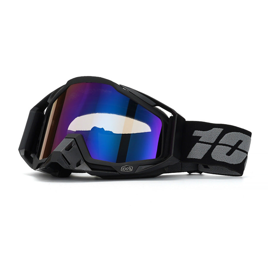 Classic Black and White Motorcycle Riding Goggles-H05