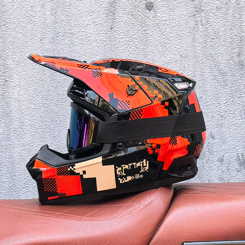 Motocross Goggles-Style Helmet with Graffiti Design-I172