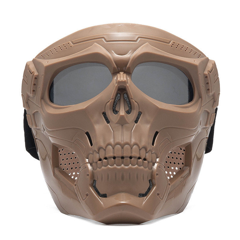 Skull-themed motorcycle riding mask for full face protection-H49