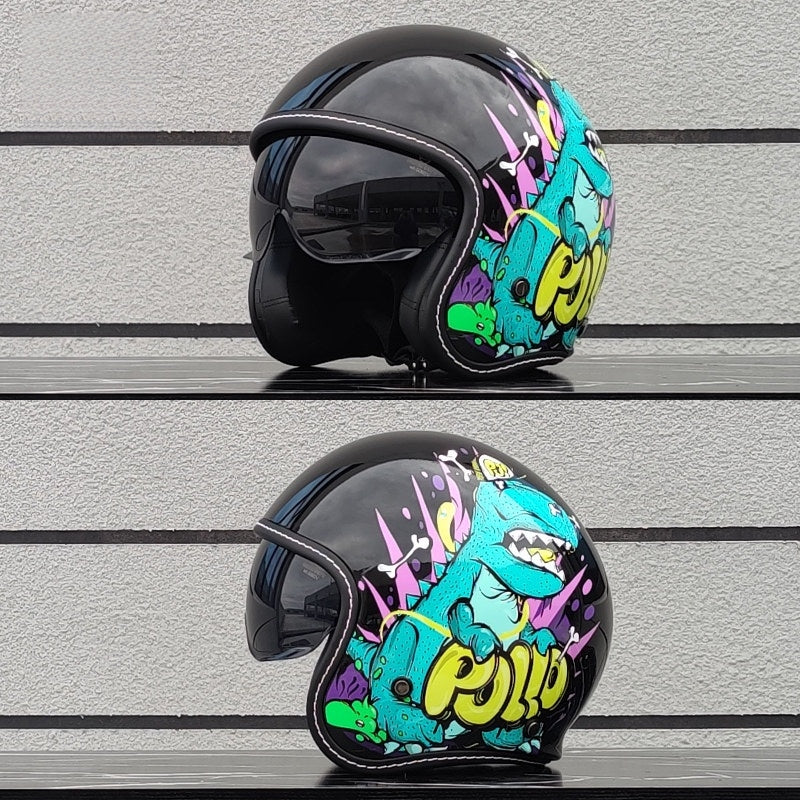 Retro motorcycle helmet, suitable for all seasons-I22
