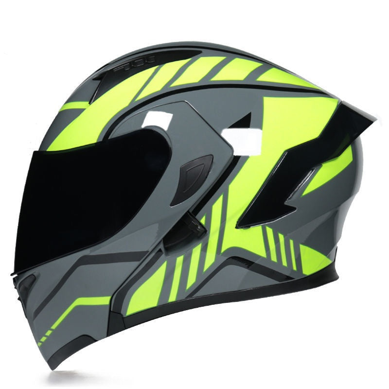 Stylish Modular Motorcycle Helmet with Dual Visors and Rear Spoiler-I153