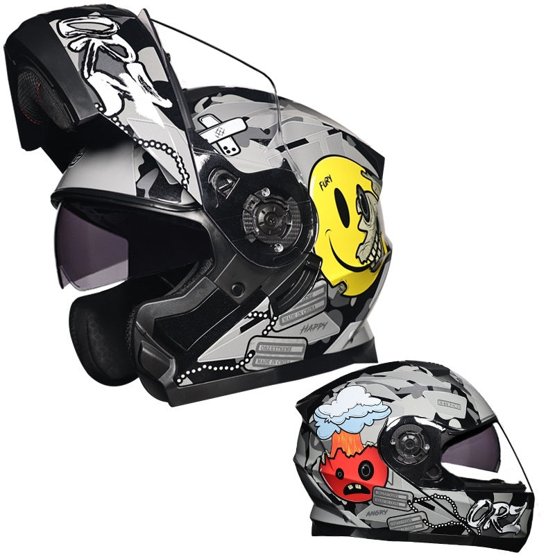 DOT-Certified Dual-Visor Modular Motorcycle Helmet-I215